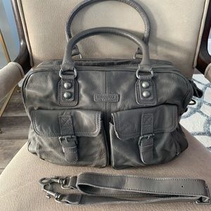 EUC Grey Leather Liebeskind Satchel Briefcase Frida